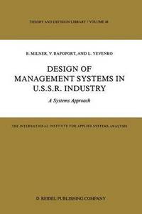 bokomslag Design of Management Systems in U.S.S.R. Industry