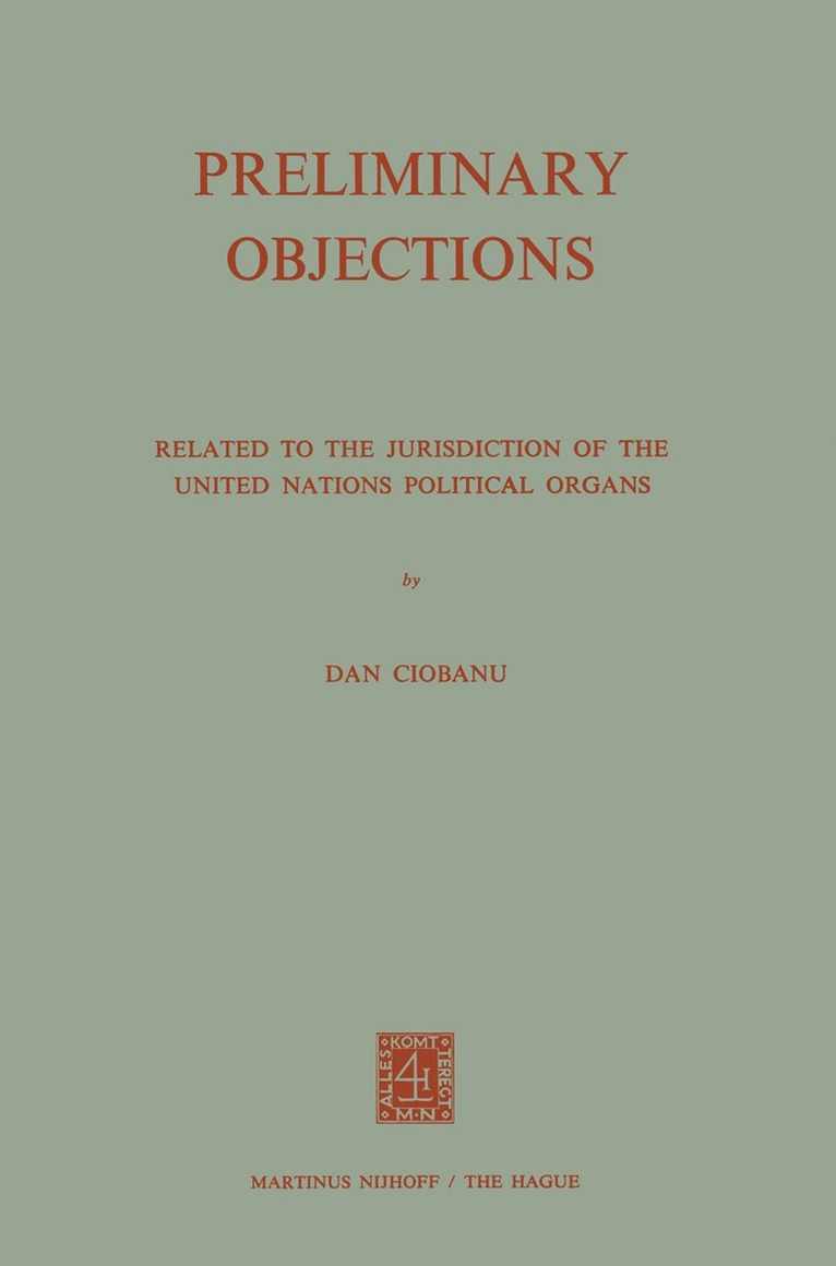 Dan Ciobanu - Preliminary Objections, Häftad