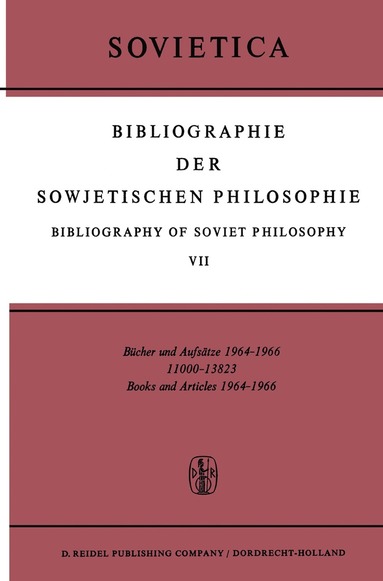 bokomslag Bibliographie der Sowjetischen Philosophie Bibliography of Soviet Philosophy