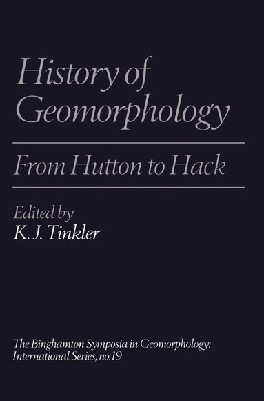 bokomslag History of Geomorphology