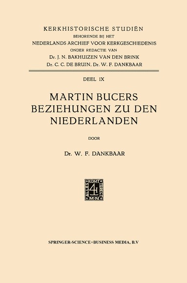 bokomslag Martin Bucers Beziehungen zu den Niederlanden