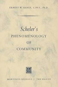 bokomslag Scheler's Phenomenology of Community