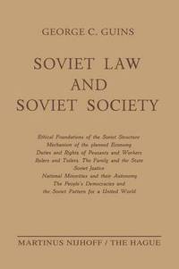 bokomslag Soviet Law and Soviet Society