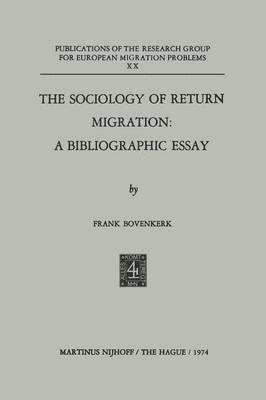 bokomslag The Sociology of Return Migration: A Bibliographic Essay