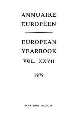 bokomslag Annuaire Europeen / European Yearbook