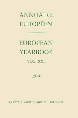 European Yearbook / Annuaire Europeen 1