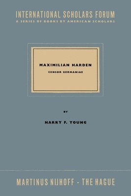 bokomslag Maximillian Harden