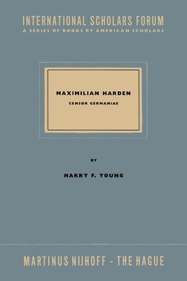 bokomslag Maximillian Harden