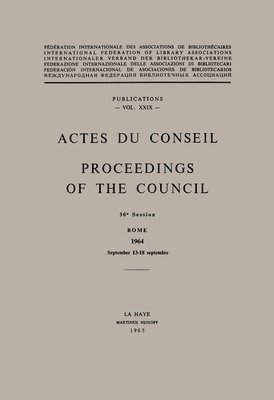 Actes Du Conseil Proceedings of the Council