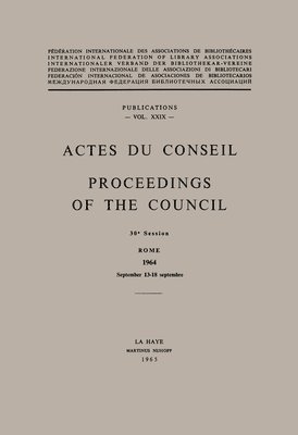 Actes Du Conseil Proceedings of the Council 1