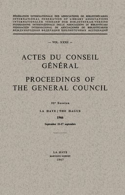 bokomslag Actes du Conseil Général / Proceedings of the General Council