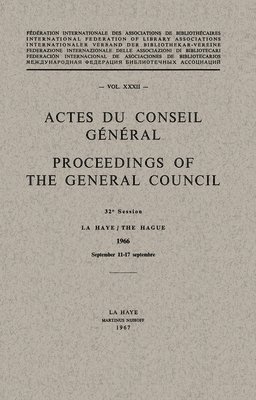 bokomslag Actes du Conseil Gnral / Proceedings of the General Council