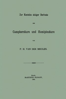 bokomslag Zur Kentniss einiger Derivate der Camphersäure und Hemipinsäure: Inaugural-Dissertation zur Erlangung der Doktorwürde der Philosophischen Facultät zu