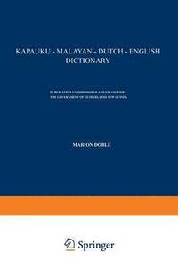 bokomslag Kapauku  Malayan  Dutch  English Dictionary