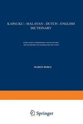 bokomslag Kapauku  Malayan  Dutch  English Dictionary