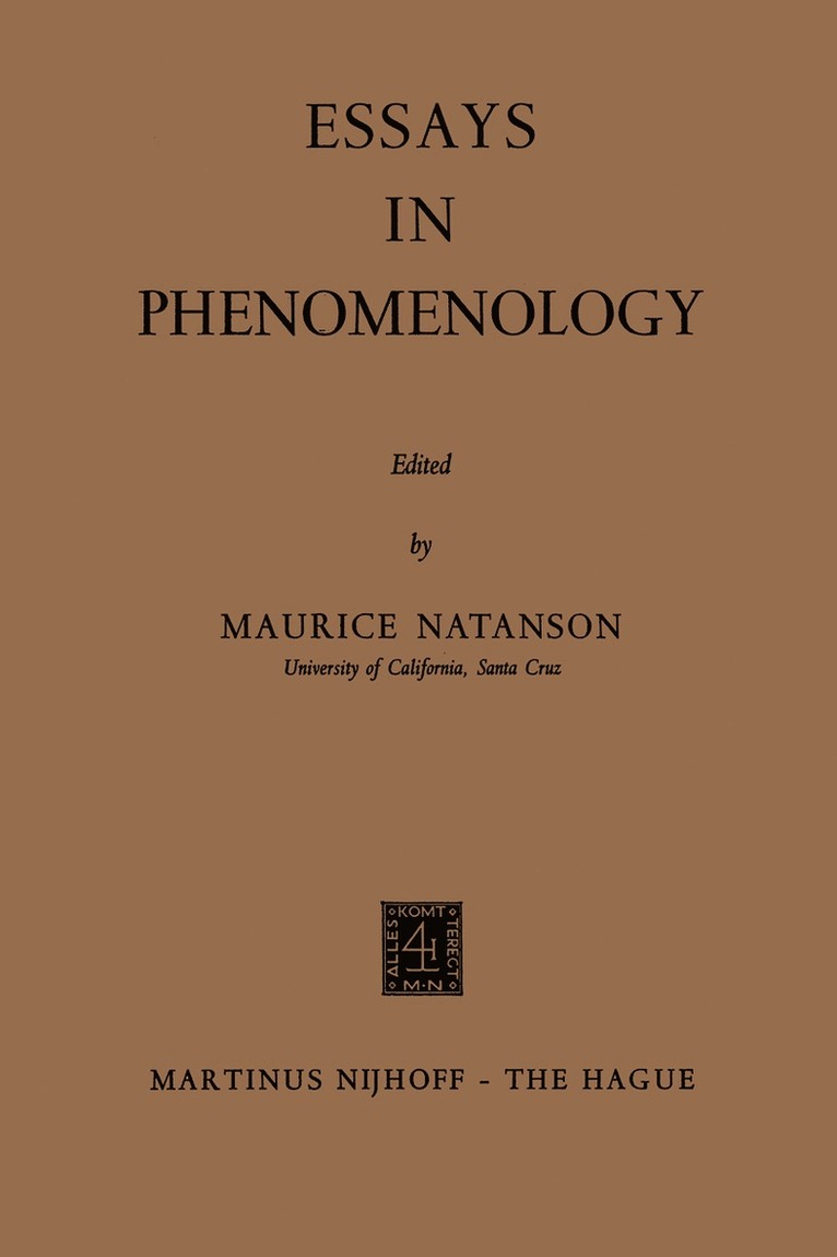 Maurice Natanson - Essays in Phenomenology, Häftad