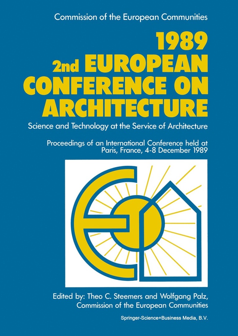 T.C. Steemers, Willeke Palz, T. C. Steemers - 1989 2nd European Conference on Architecture, Häftad