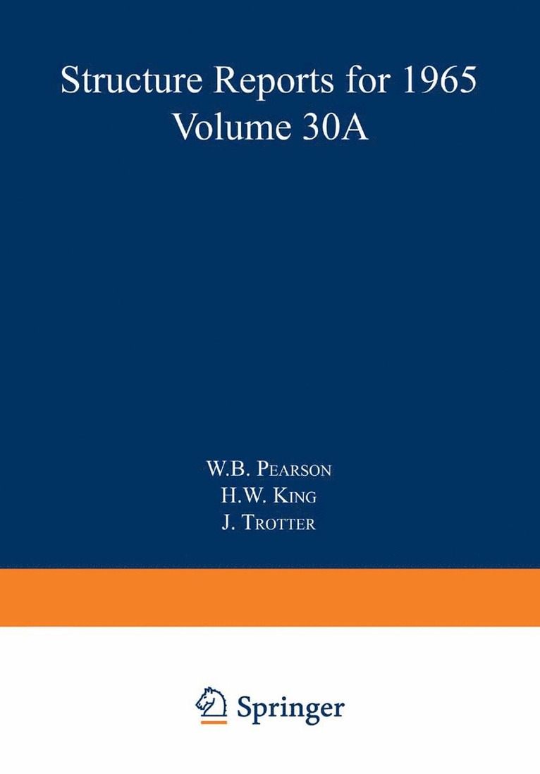 Structure Reports for 1965, Volume 30A 1