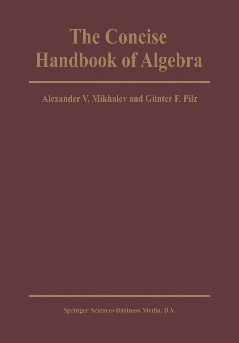 The Concise Handbook of Algebra 1