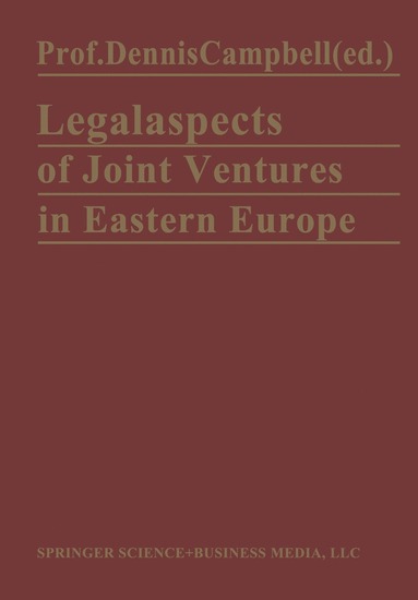 bokomslag Legal Aspects of Joint Ventures in Eastern Europe