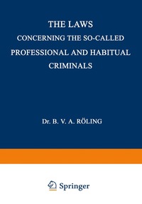 bokomslag Laws Concerning the So-Called Professional and Habitual Criminals