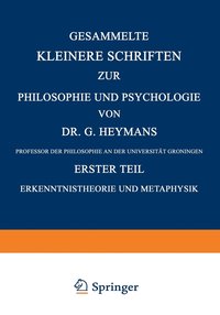bokomslag Gesammelte Kleinere Schriften zur Philosophie und Psychologie