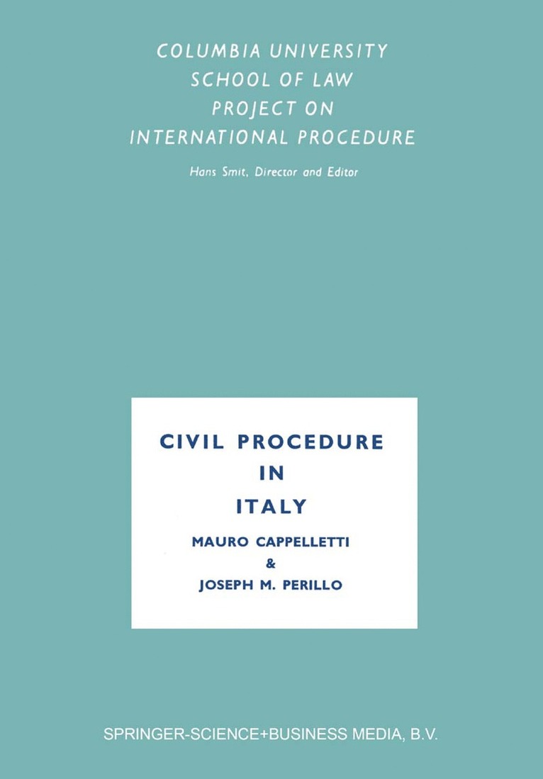 Mauro Cappelletti - Civil Procedure in Italy, Häftad