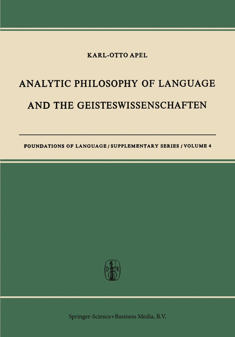 Analytic Philosophy of Language and the Geisteswissenschaften 1