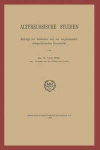 bokomslag Altpreussische Studien