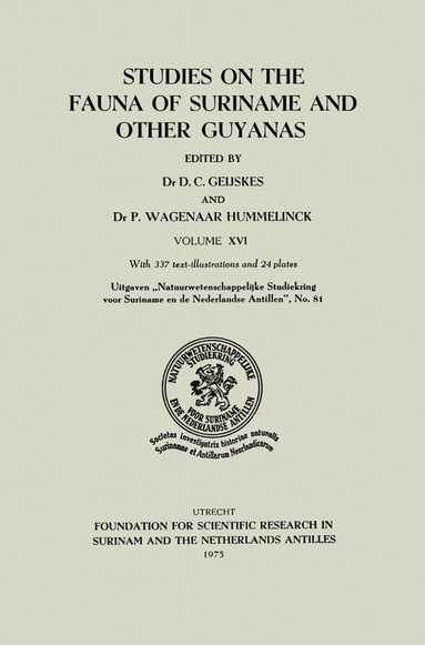 bokomslag Studies on the Fauna of Suriname and other Guyanas