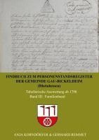 bokomslag Findbuch zum Personenstandsregister der Gemeinde Gau-Bickelheim/Rheinhessen