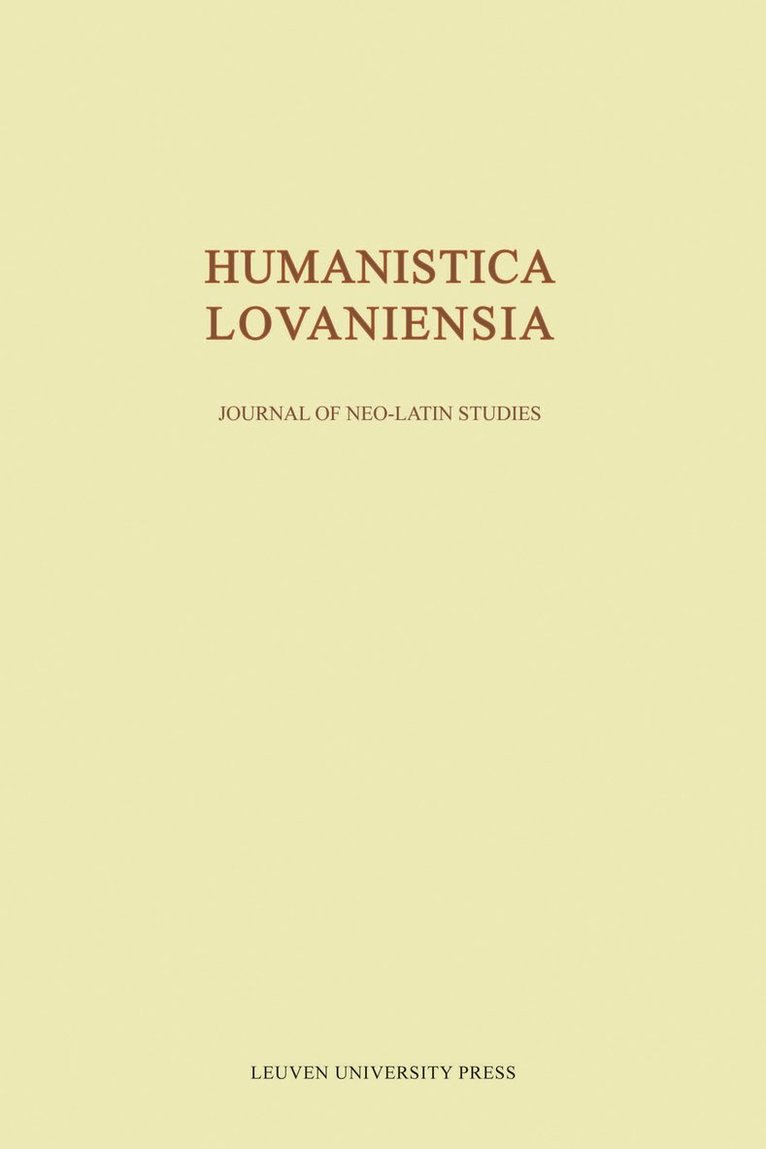 Humanistica Lovaniensia, Volume LXVI - 2017