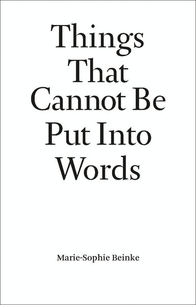 Marie-Sophie Beinke - Things That Cannot Be Put Into Words, Häftad