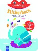 bokomslag Wackelaugen Stickerbuch zum Ausmalen (Cover Elefant)