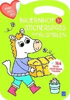 bokomslag Bauernhof Stickerspaß zum Ausmalen 3+ (Cover grün, Pferd)