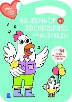 bokomslag Bauernhof Stickerspaß zum Ausmalen 4+ (Cover blau, Henne)