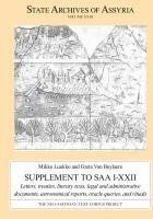 Supplement to SAA I–XXII
