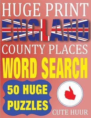 Huge Print England County Places Word Search 1