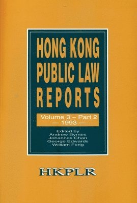 bokomslag Hong Kong Public Law Reports: v.3: Pt.2