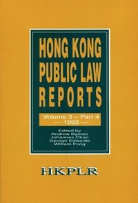 bokomslag Hong Kong Public Law Reports V 3 Part 4