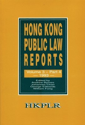 Hong Kong Public Law Reports V 3 Part 4 1