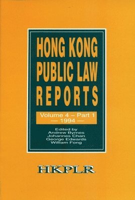 Hong Kong Public Law Reports V 4 Part 1