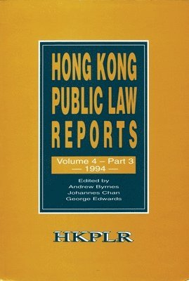 Hong Kong Public Law Reports V 4 Part 3 1