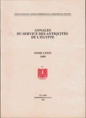 Annales du Service des Antiquits de lEgypte 1