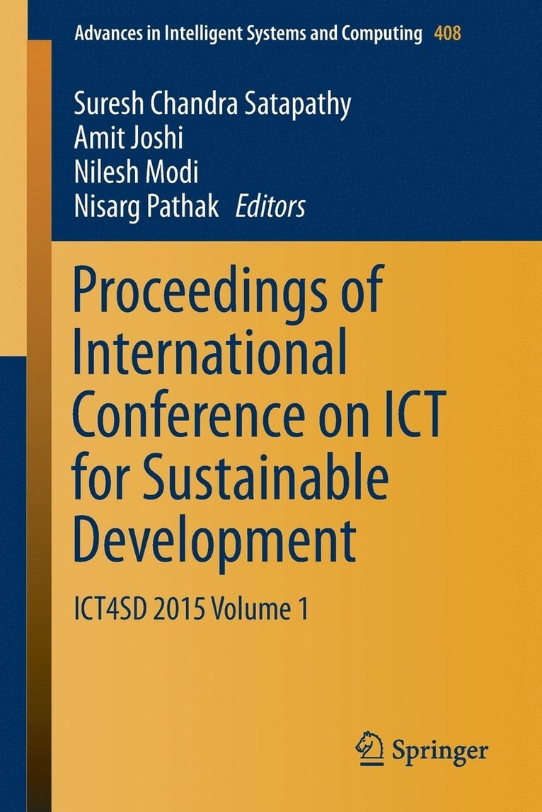 Proceedings of International Conference on ICT for Sustainable Development 1
