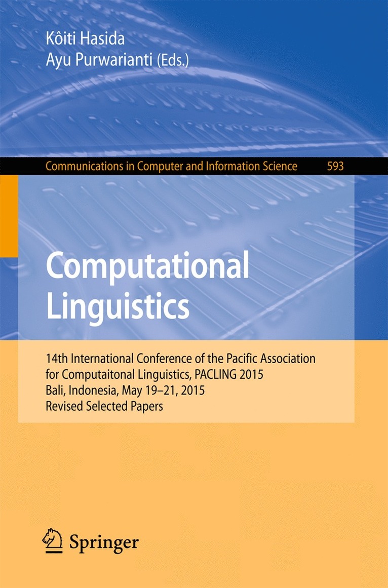 Koiti Hasida, Ayu Purwarianti - Computational Linguistics, Häftad