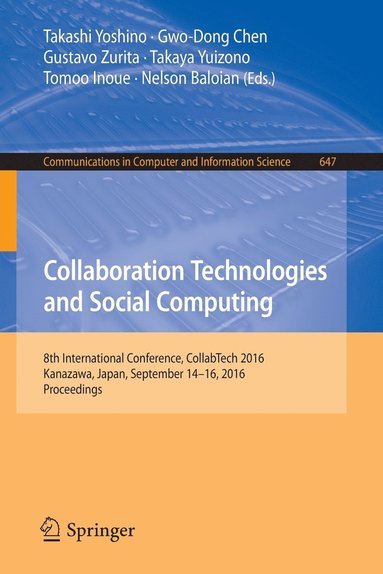 bokomslag Collaboration Technologies and Social Computing