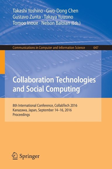 bokomslag Collaboration Technologies and Social Computing