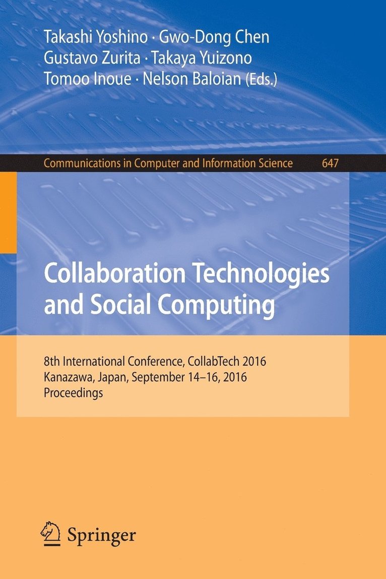 Collaboration Technologies and Social Computing 1