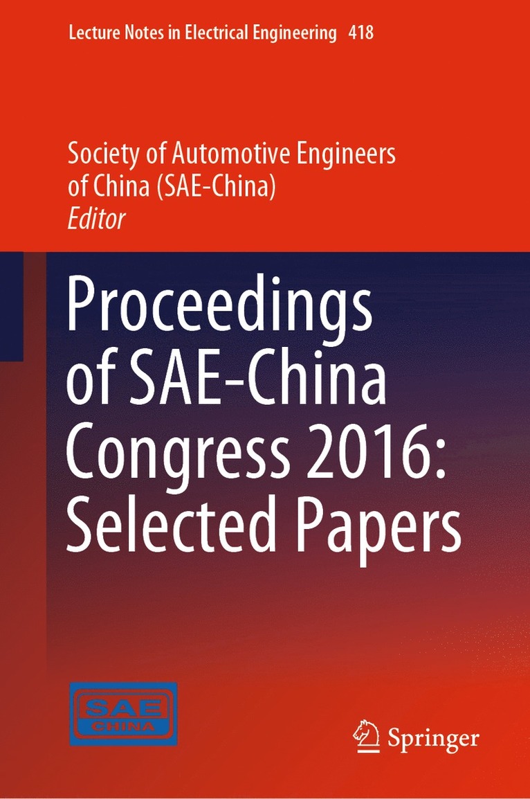 Proceedings of SAE-China Congress 2016: Selected Papers
